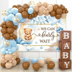 Baby Shower Decorations-Baby Boxes with Letters,Boho Balloons,We Can Bearly Wait